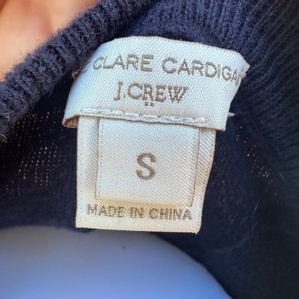Vintage J.Crew Clare Cardigan Navy Blue Womens Size S 100% Cotton Button-Up Knit - Picture 2 of 10